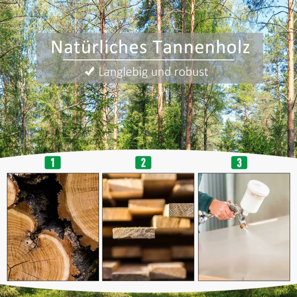 Verhoogd bloembed met klimrek bloembak van hout 72,5x31,5x149,5cm ideaal voor klimplanten & rozen in de tuin 8