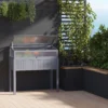 Verhoogd houten bed met vroege oogst 2 in 1 kas voor tomaten & groentebed, polycarbonaat grijs 120x54x112/122cm 2