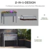 Verhoogd houten bed met vroege oogst 2 in 1 kas voor tomaten & groentebed, polycarbonaat grijs 120x54x112/122cm 5