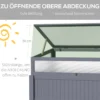 Verhoogd houten bed met vroege oogst 2 in 1 kas voor tomaten & groentebed, polycarbonaat grijs 120x54x112/122cm 7