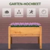 Verhoogd kruidenbed plantenbak van hout met afvoergat & haak, bloembak op poten 124x60x81 cm in natuurlijke kleur 5
