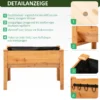 Verhoogd kruidenbed plantenbak van hout met afvoergat & haak, bloembak op poten 124x60x81 cm in natuurlijke kleur 6
