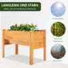 Verhoogd kruidenbed plantenbak van hout met afvoergat & haak, bloembak op poten 124x60x81 cm in natuurlijke kleur 7