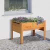 Verhoogd kruidenbed plantenbak van hout met afvoergat & haak, bloembak op poten 124x60x81 cm in natuurlijke kleur 8
