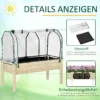 Verhoogd kweekbed 121x55x117 cm van sparrenhout met beschermende folie en drainagegaten, waterdicht voor tuin & balkon in natuurlijke kleur 6