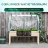 Verhoogd kweekbed 121x55x117 cm van sparrenhout met beschermende folie en drainagegaten, waterdicht voor tuin & balkon in natuurlijke kleur 8