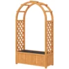 Verhoogde plantenbak met klimrek, gebogen dak trellis plantenbak hout, tuin trellis 83x36x145cm voor tuin balkon terras, bloempot voor klimplanten mandplanten, bloemen 1