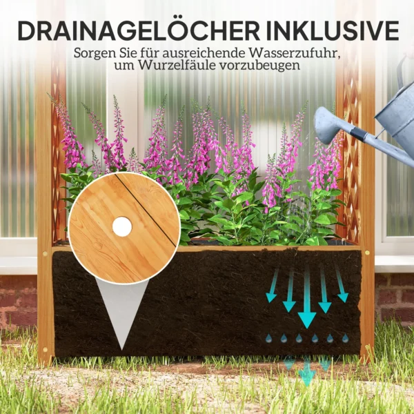 Verhoogde plantenbak met klimrek, gebogen dak trellis plantenbak hout, tuin trellis 83x36x145cm voor tuin balkon terras, bloempot voor klimplanten mandplanten, bloemen 7