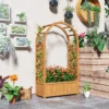 Verhoogde plantenbak met klimrek, gebogen dak trellis plantenbak hout, tuin trellis 83x36x145cm voor tuin balkon terras, bloempot voor klimplanten mandplanten, bloemen 9