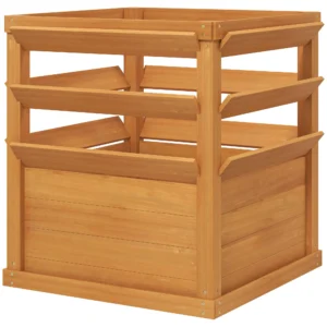 Verhoogde plantenbak met klimrek open bodem, trellis bloempot houten bloembak, tuin trellis 65x65x60cm voor tuin balkon, bloempot voor klimplanten mandplanten, bloemen 1