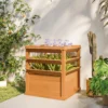 Verhoogde plantenbak met klimrek open bodem, trellis bloempot houten bloembak, tuin trellis 65x65x60cm voor tuin balkon, bloempot voor klimplanten mandplanten, bloemen 10