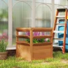 Verhoogde plantenbak met klimrek open bodem, trellis bloempot houten bloembak, tuin trellis 65x65x60cm voor tuin balkon, bloempot voor klimplanten mandplanten, bloemen 2