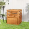Verhoogde plantenbak met klimrek open bodem, trellis bloempot houten bloembak, tuin trellis 65x65x60cm voor tuin balkon, bloempot voor klimplanten mandplanten, bloemen 4