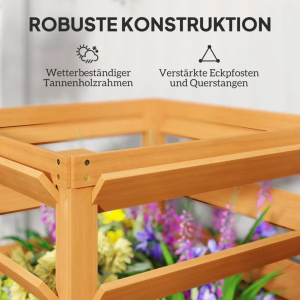 Verhoogde plantenbak met klimrek open bodem, trellis bloempot houten bloembak, tuin trellis 65x65x60cm voor tuin balkon, bloempot voor klimplanten mandplanten, bloemen 5