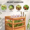 Verhoogde plantenbak met klimrek open bodem, trellis bloempot houten bloembak, tuin trellis 65x65x60cm voor tuin balkon, bloempot voor klimplanten mandplanten, bloemen 8