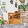 Verhoogde plantenbak met klimrek open bodem, trellis bloempot houten bloembak, tuin trellis 65x65x60cm voor tuin balkon, bloempot voor klimplanten mandplanten, bloemen 9