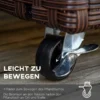 Verhoogde plantenbak poly rattan op wielen 94,5 x 31 x 36 cm, bloempot met afvoergaten, koffie bruin voor tuin & balkon 7