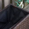 Verhoogde plantenbak poly rattan op wielen 94,5 x 31 x 36 cm, bloempot met afvoergaten, koffie bruin voor tuin & balkon 9
