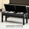 Verstelbare pianokruk met opbergruimte, pianobank tot 220 kg belastbaar, kunstleer, zwart, 105 x 37 x 48 58 cm 6