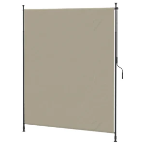 Verticale zonwering 200 x 292 cm, verstelbare zijzonwering, intrekbare zonwering, windscherm gemaakt van aluminium in zandkleur 1