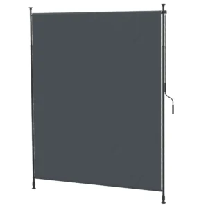 Verticale zonwering 200 x 292 cm, verticaal intrekbaar met verstelbare zonwering van aluminium, grijs voor terras & balkon 1