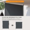 Verticale zonwering 200 x 292 cm, verticaal intrekbaar met verstelbare zonwering van aluminium, grijs voor terras & balkon 5
