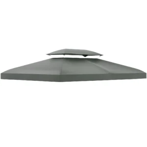 Vervangend paviljoendak voor metalen tuinpaviljoen, partytent, tuintent polyester 3x4m donkergrijs 1