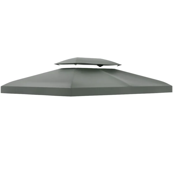 Vervangend paviljoendak voor metalen tuinpaviljoen, partytent, tuintent polyester 3x4m donkergrijs 1