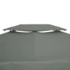 Vervangend paviljoendak voor metalen tuinpaviljoen, partytent, tuintent polyester 3x4m donkergrijs 10