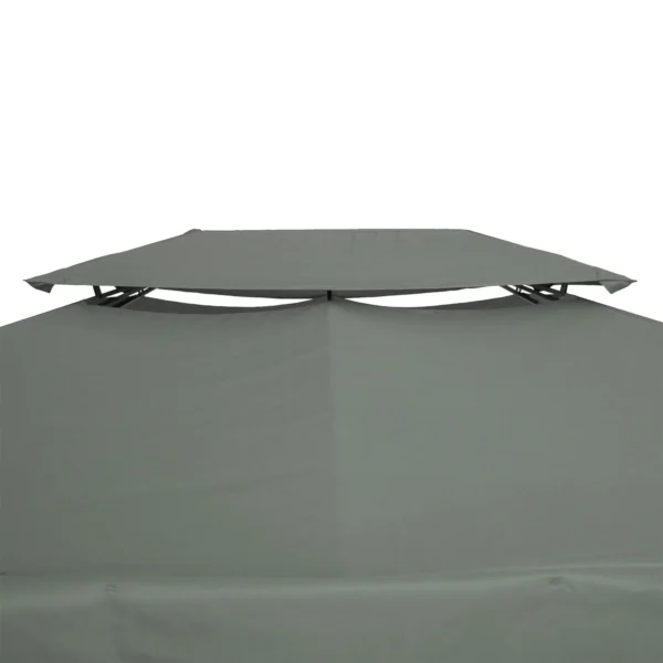 Vervangend paviljoendak voor metalen tuinpaviljoen, partytent, tuintent polyester 3x4m donkergrijs 10
