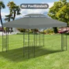 Vervangend paviljoendak voor metalen tuinpaviljoen, partytent, tuintent polyester 3x4m donkergrijs 2