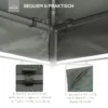 Vervangend paviljoendak voor metalen tuinpaviljoen, partytent, tuintent polyester 3x4m donkergrijs 7