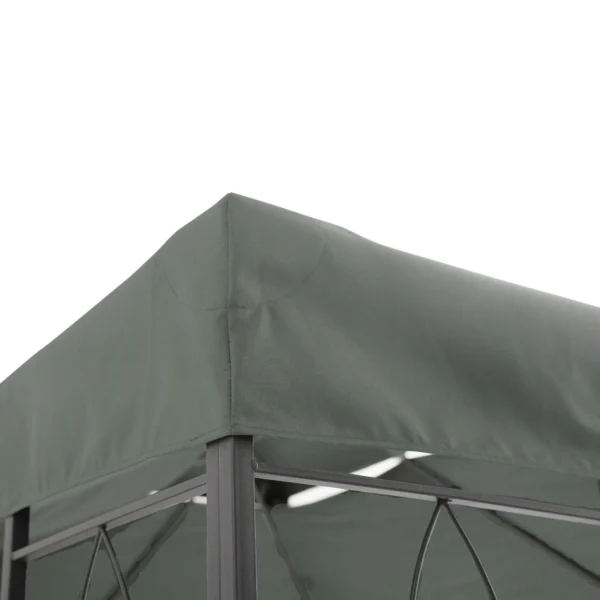 Vervangend paviljoendak voor metalen tuinpaviljoen, partytent, tuintent polyester 3x4m donkergrijs 9