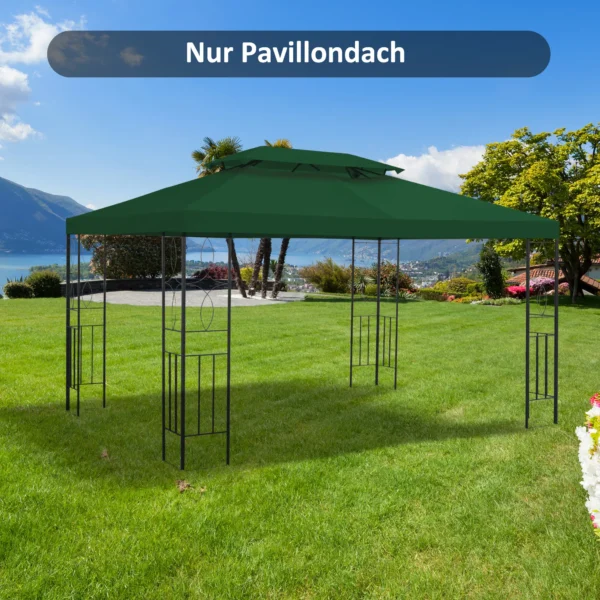 Vervangend paviljoendak voor tuinpaviljoen, polyester, 3x4m, groen 2
