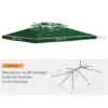 Vervangend paviljoendak voor tuinpaviljoen, polyester, 3x4m, groen 4