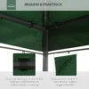 Vervangend paviljoendak voor tuinpaviljoen, polyester, 3x4m, groen 6