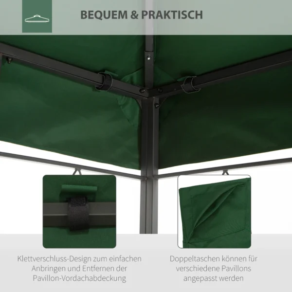 Vervangend paviljoendak voor tuinpaviljoen, polyester, 3x4m, groen 6