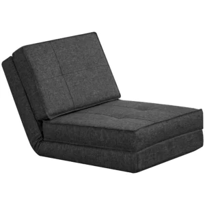 Vloersofa inklapbaar slaapfauteuil vloerstoel 5 standen verstelbaar inklapbare stoel slaapbank slaapbank enkelsofa donkergrijs 61 x 73 x 58 cm 1