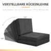 Vloersofa inklapbaar slaapfauteuil vloerstoel 5 standen verstelbaar inklapbare stoel slaapbank slaapbank enkelsofa donkergrijs 61 x 73 x 58 cm 5
