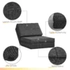 Vloersofa inklapbaar slaapfauteuil vloerstoel 5 standen verstelbaar inklapbare stoel slaapbank slaapbank enkelsofa donkergrijs 61 x 73 x 58 cm 7