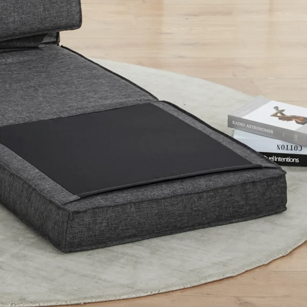 Vloersofa inklapbaar slaapfauteuil vloerstoel 5 standen verstelbaar inklapbare stoel slaapbank slaapbank enkelsofa donkergrijs 61 x 73 x 58 cm 8