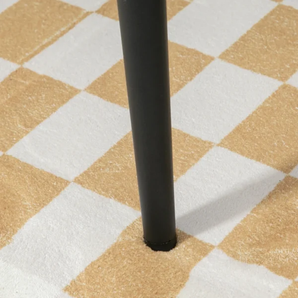 Voetenbankje vierkante zithocker make up krukje kasjmier look met stalen poten voor woonkamer slaapkamer beige 42x42x47cm 10