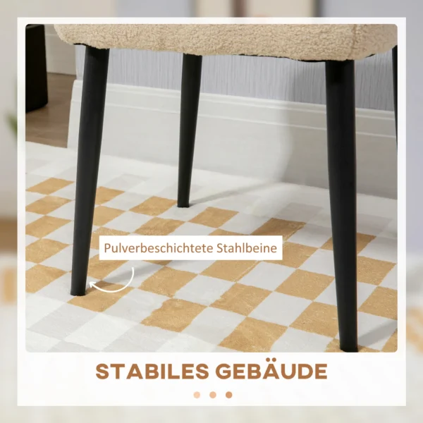 Voetenbankje vierkante zithocker make up krukje kasjmier look met stalen poten voor woonkamer slaapkamer beige 42x42x47cm 7