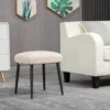 Voetenbankje vierkante zithocker make up krukje kasjmier look met stalen poten voor woonkamer slaapkamer beige 42x42x47cm 8