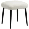 Voetenbankje vierkante zithocker make up krukje kasjmier look met stalen poten voor woonkamer slaapkamer crème 42x42x47cm 1