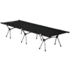 Vouwbaar campingbed aluminium veldbed hoogteverstelbaar zwart 190x65x38cm tot 150kg met draagtas voor buiten 1