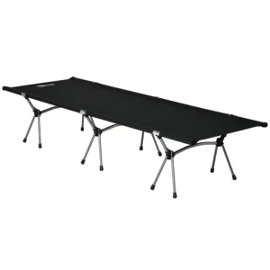 Vouwbaar campingbed aluminium veldbed hoogteverstelbaar zwart 190x65x38cm tot 150kg met draagtas voor buiten 1