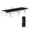 Vouwbaar campingbed aluminium veldbed hoogteverstelbaar zwart 190x65x38cm tot 150kg met draagtas voor buiten 4