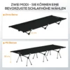 Vouwbaar campingbed aluminium veldbed hoogteverstelbaar zwart 190x65x38cm tot 150kg met draagtas voor buiten 5