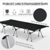 Vouwbaar campingbed aluminium veldbed hoogteverstelbaar zwart 190x65x38cm tot 150kg met draagtas voor buiten 7